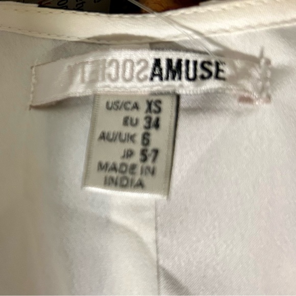 Amuse Society NWT Straight stripe white slit midi dress XS casual or dressy - Picture 5 of 5